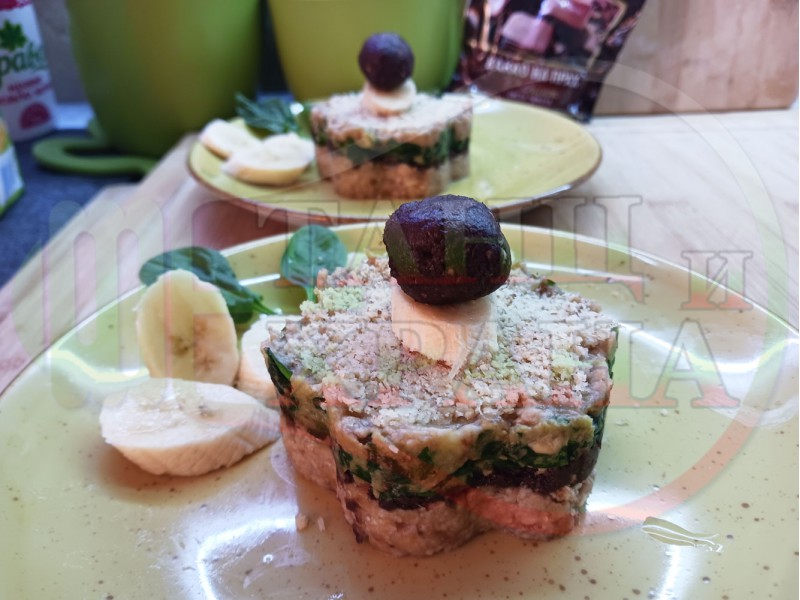 Български бисквитени бананови постни мини торти 