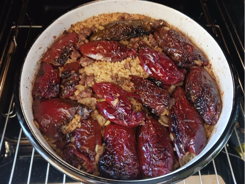 Червени сушени чушки 
